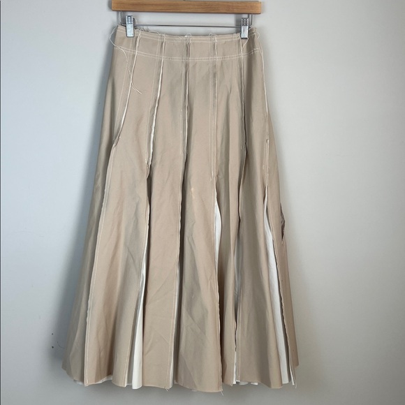 Zara Pleated Maxi Skirt Western Boho Lagenlook Size Small - Picture 6 of 14